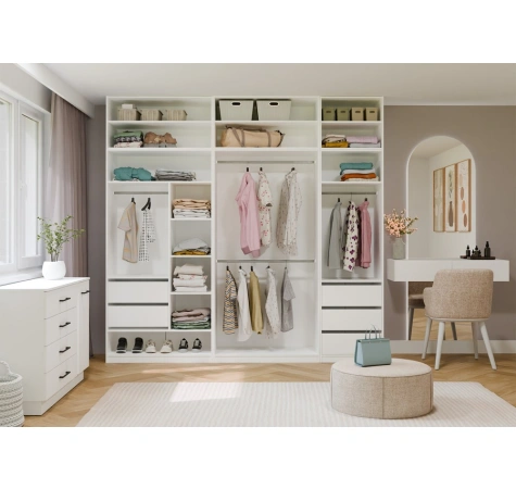 NADSTAWKA 100 OPENO BIAŁA Półka Do Garderoby Modułowa 100 cm Do Sypialni-3