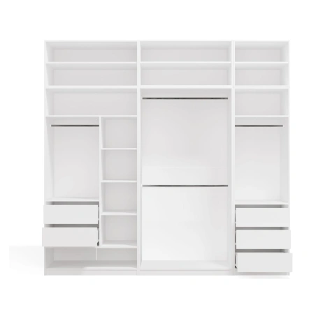 Garderoba Modułowa OPENO ZESTAW 260/250 BIAŁA Szuflady Drążki Półki Duża Do Sypialni-13