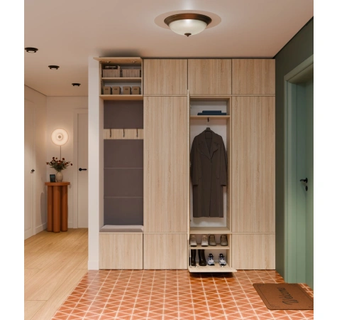 Garderoba HAGA IV/3Sz1W DĄB SONOMA 3x Szafa + Wieszak-4