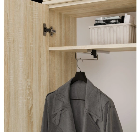 Garderoba HAGA IV/3Sz1W DĄB SONOMA 3x Szafa + Wieszak-5