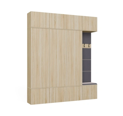 Garderoba HAGA IV/3Sz1W DĄB SONOMA 3x Szafa + Wieszak-10