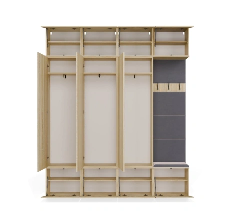 Garderoba HAGA IV/3Sz1W DĄB SONOMA 3x Szafa + Wieszak-12