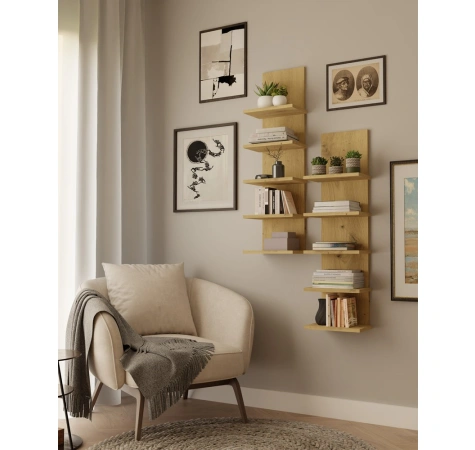 Regał Wiszący R5P 5 Półek Na Książki Do Biura Salonu Pokoju Dziecka DĄB ARTISAN-4