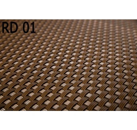 Donica ogrodowa technorattanowa kwadratowa 46x46x46 Orzechowy