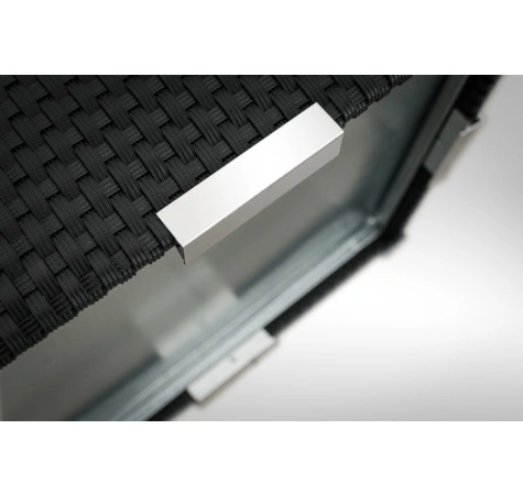 Donica ogrodowa technorattanowa kwadratowa 46x46x46 Orzechowy