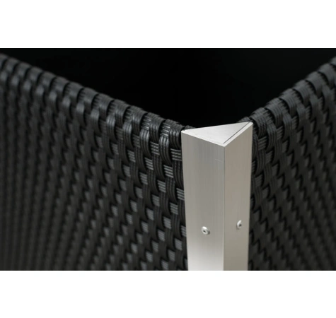 Donica ogrodowa technorattanowa kwadratowa 46x46x46 Ciemny brąz