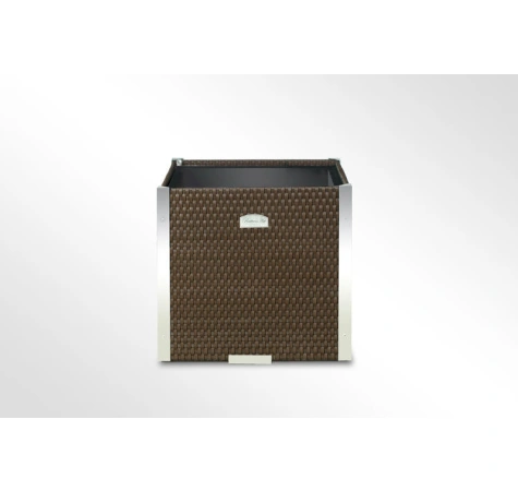 Donica ogrodowa technorattanowa kwadratowa 46x46x46 Zielony