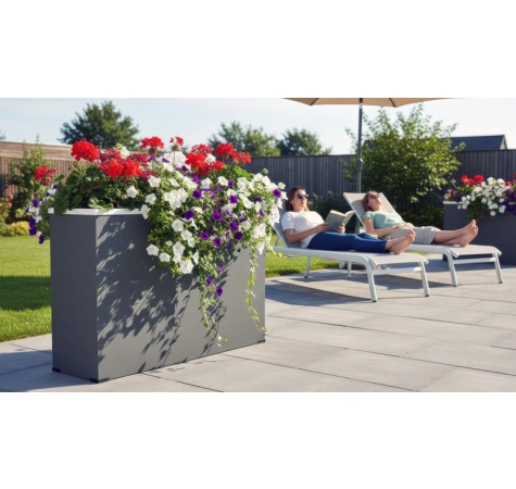 Donica ogrodowa z ramką metalową 98x38x38 RAL 9005 czarny