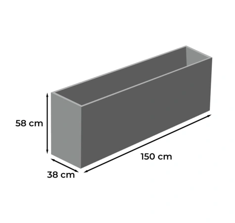 Donica ogrodowa 150x38x58