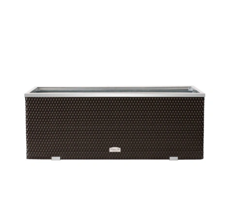 Donica ogrodowa technorattanowa 108x39x43 Ciemny brąz