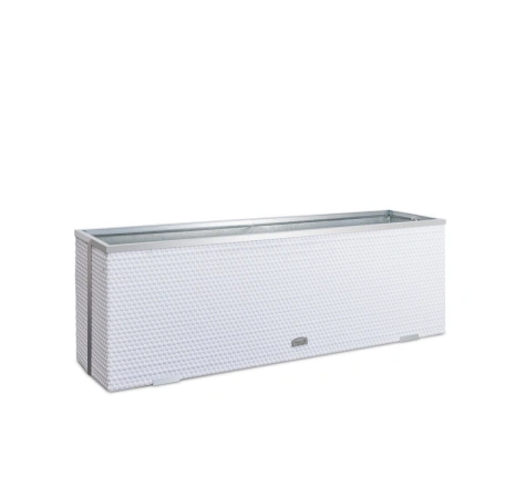 Donica ogrodowa technorattanowa 108x39x43 Biały
