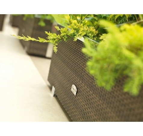 Donica ogrodowa technorattanowa 130x40x45 Stalowy