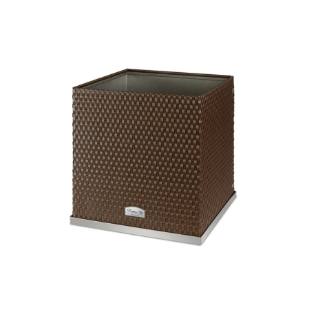 Donica ogrodowa technorattanowa z podstawką 46x46x46 RD01 orzech