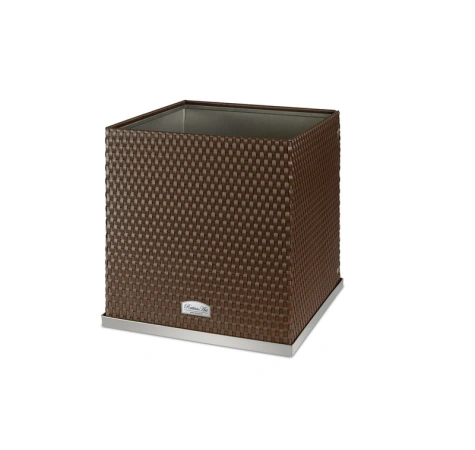 Donica ogrodowa technorattanowa z podstawką 46x46x46 RD03 stalowy