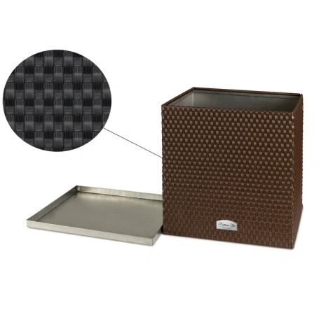 Donica ogrodowa technorattanowa z podstawką 46x46x46 RD04