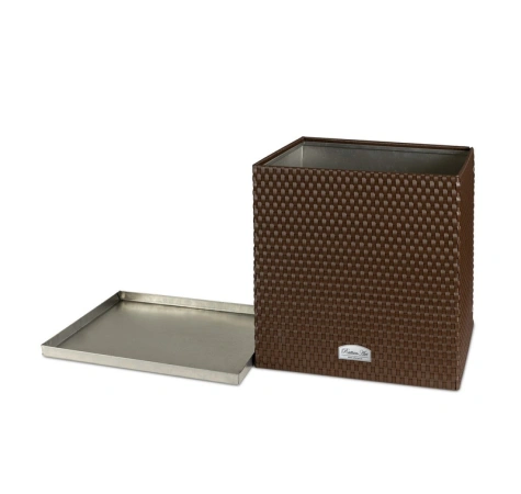 Donica ogrodowa technorattanowa z podstawką 46x46x46 RD12 zielony