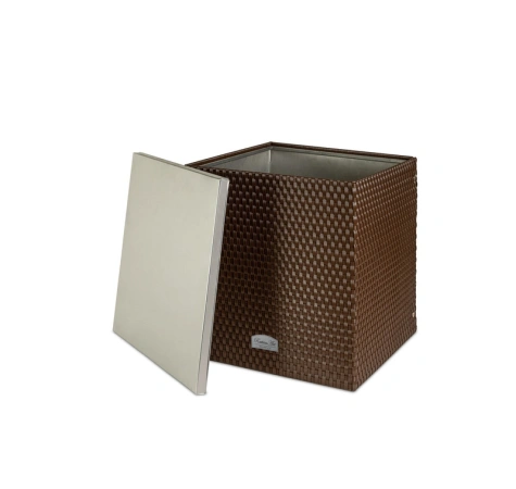 Donica ogrodowa technorattanowa z podstawką 46x46x46 RD18 beżowy