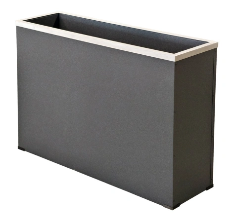 Donica ogrodowa z ramką metalową 150x38x58 RAL 9005 czarna