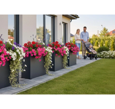 Donica ogrodowa 150x38x58 RAL 7016 antracyt