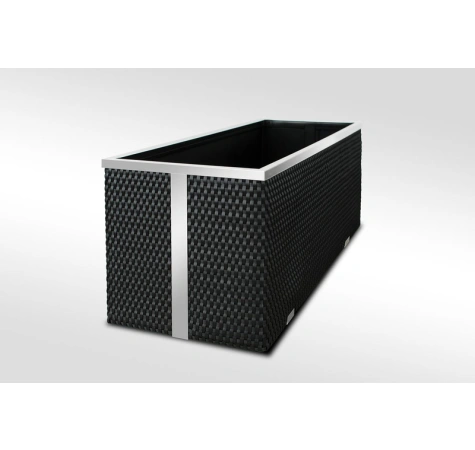 Donica ogrodowa technorattanowa 70x38x40 Czarny