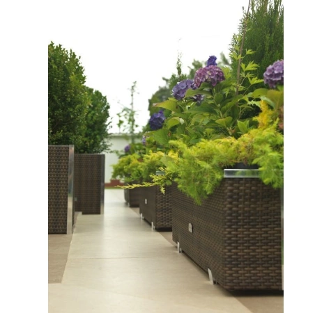 Donica ogrodowa technorattanowa 70x38x40 Słomkowy