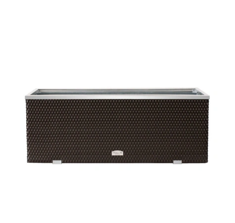 Donica ogrodowa technorattanowa 98x25x34 Ciemny brąz