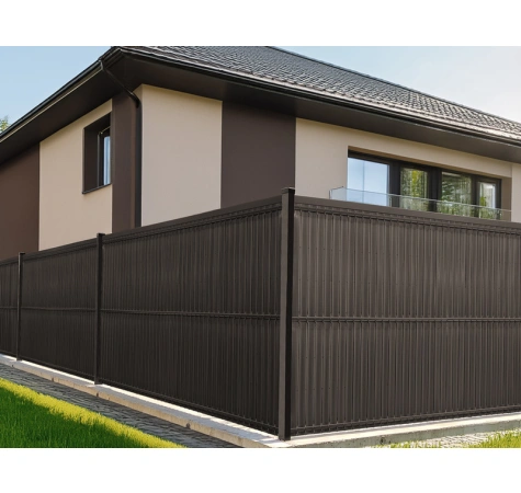 Listwy ogrodzeniowe pionowe szerokie 123 x 250 RD02 ciemny brąz