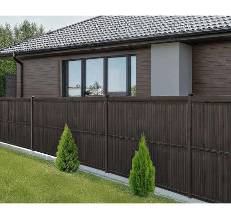 Listwy ogrodzeniowe pionowe szerokie 123 x 250 RD02 ciemny brąz