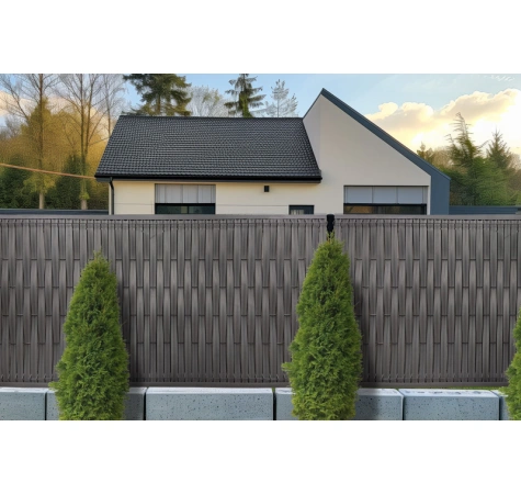 Listwy ogrodzeniowe pionowe szerokie 123 x250 RD03 ciemno szary