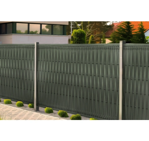 Listwy ogrodzeniowe pionowe szerokie 123 X 250 RD12 zielona