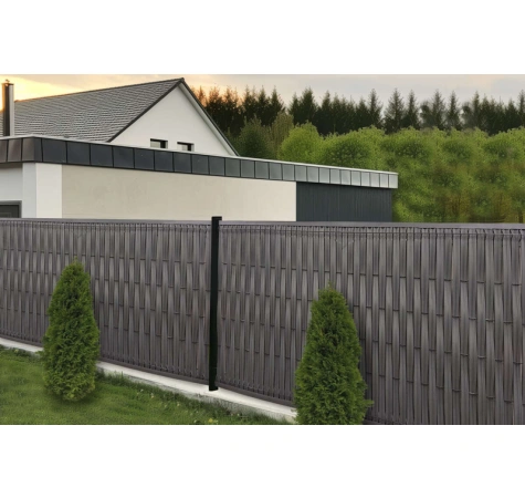 Listwa ogrodzeniowa pionowa szeroka 123x8 RD04 czarny