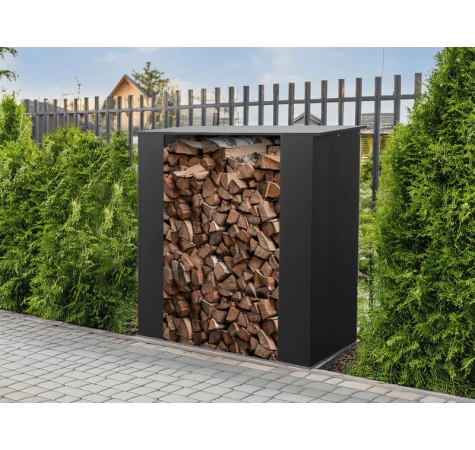 Wiata na drewno ,drewutnia czarna 167x150x75 do montażu