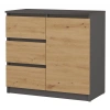 Komoda Malwa 1D3S ANTRACYT DĄB ARTISAN-1