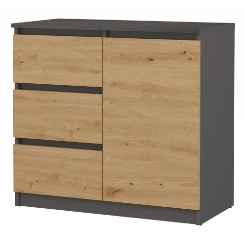Komoda Malwa 1D3S ANTRACYT DĄB ARTISAN-1