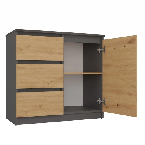Komoda Malwa 1D3S ANTRACYT DĄB ARTISAN-3
