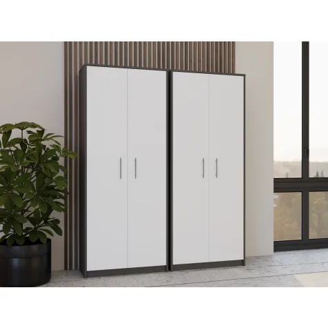 Regał Oliv 2D ANTRACYT BIEL-4