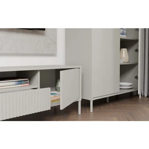 SZAFKA RTV KAMARO 160 KASZMIR Front ryflowany + Klasyczny-2