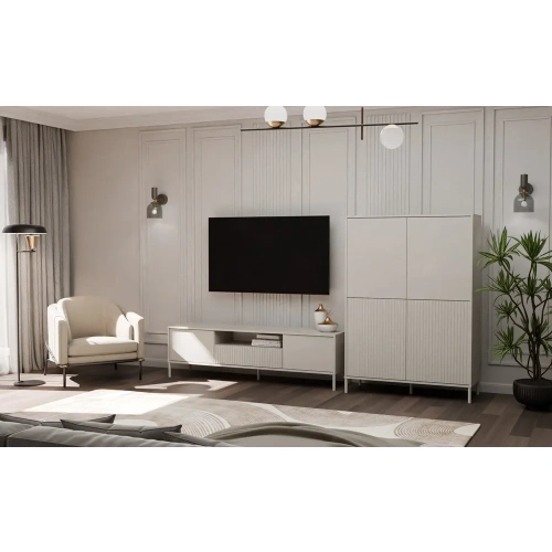 SZAFKA RTV KAMARO 160 KASZMIR Front ryflowany + Klasyczny-3