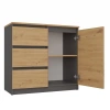 Komoda COSTA 1D3S/2D3S BA ANTRACYT DĄB ARTISAN-6