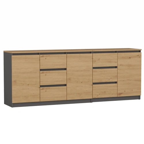 Komoda COSTA 1D3S/2D3S BA ANTRACYT DĄB ARTISAN-1