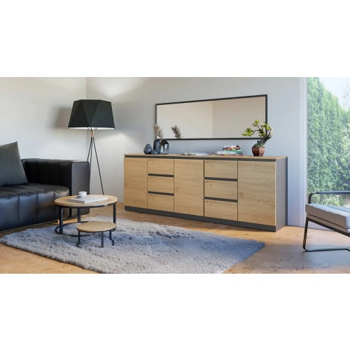 Komoda COSTA 1D3S/2D3S BA ANTRACYT DĄB ARTISAN-2