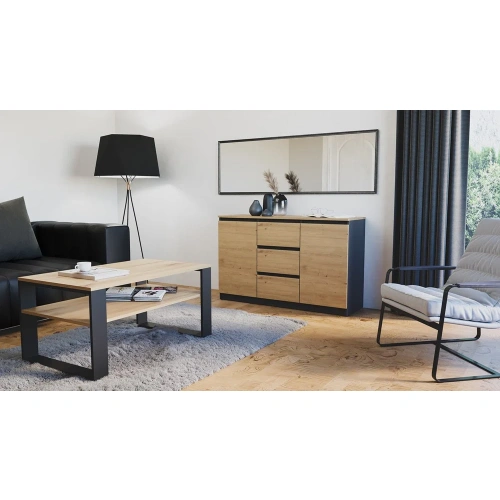 Komoda COSTA 1D3S/2D3S BA ANTRACYT DĄB ARTISAN-3