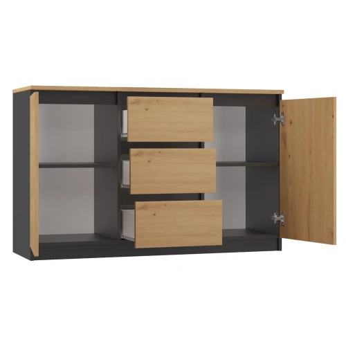 Komoda COSTA 1D3S/2D3S BA ANTRACYT DĄB ARTISAN-4