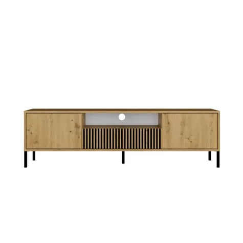 SZAFKA RTV KAMARO 160 DĄB ARTISAN Front ryflowany + Klasyczny-7