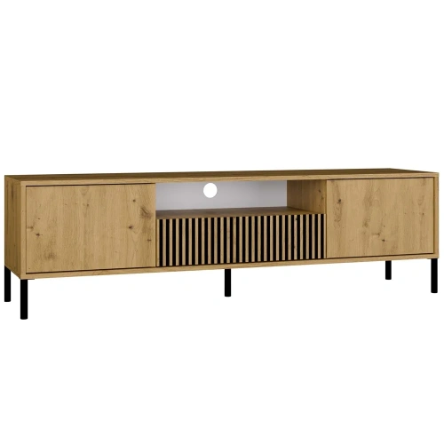 SZAFKA RTV KAMARO 160 DĄB ARTISAN Front ryflowany + Klasyczny-1