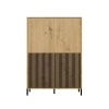 Witryna KAMARO 4DK SLIM/GŁADKI DĄB ARTISAN 4 Drzwi Lamele Front Ryflowany + Klasyczny-4
