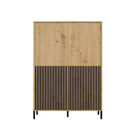 Witryna KAMARO 4DK SLIM/GŁADKI DĄB ARTISAN 4 Drzwi Lamele Front Ryflowany + Klasyczny-4