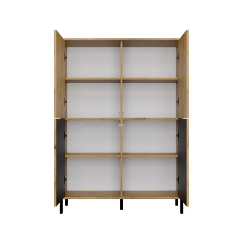 Witryna KAMARO 4DK SLIM/GŁADKI DĄB ARTISAN 4 Drzwi Lamele Front Ryflowany + Klasyczny-5