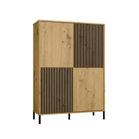 Witryna KAMARO 4DK SLIM/GŁADKI DĄB ARTISAN 4 Drzwi Lamele Front Ryflowany + Klasyczny-7