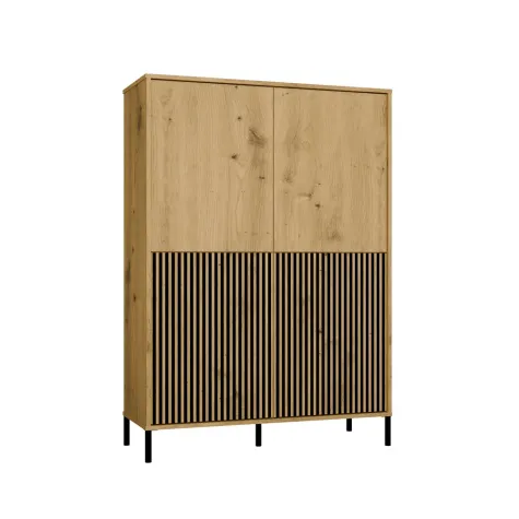 Witryna KAMARO 4DK SLIM/GŁADKI DĄB ARTISAN 4 Drzwi Lamele Front Ryflowany + Klasyczny-10